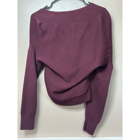 NWOT LAUREN RALPH LAUREN Black Label Sweater Wrap Top S  Cotton-Blend Surplice - Picture 12 of 12